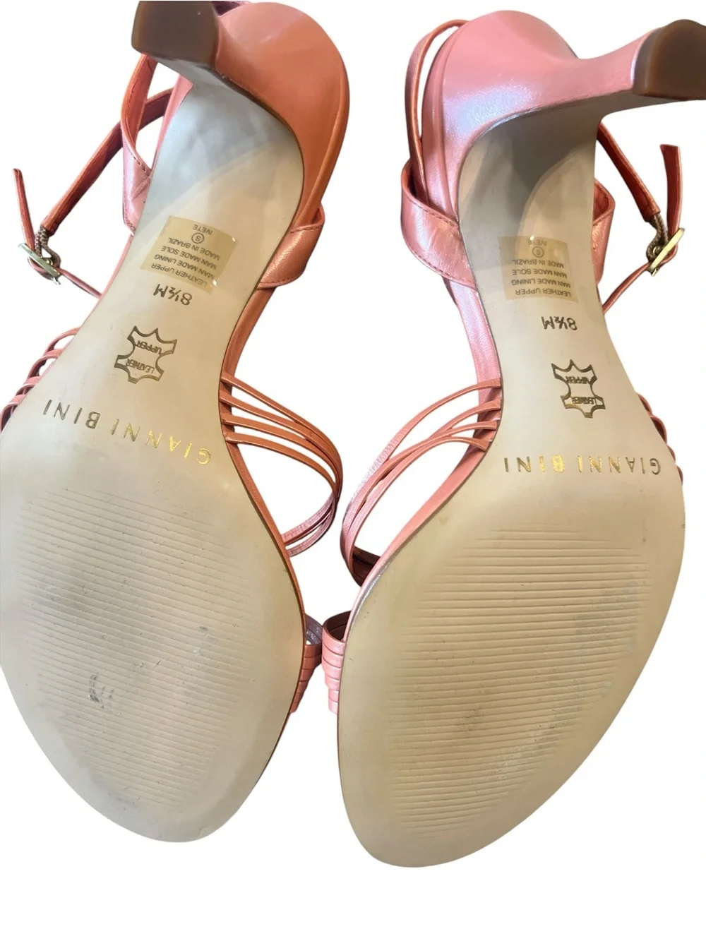 Gianni Bini Peach Knot-Strap Heeled Sandals NEW